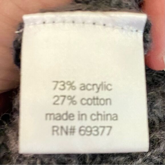 Sonoma Charcoal Gray Cable Knit Sweater Womens Size Large Crew Neck Oversized - Picture 5 of 6